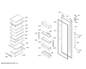 Схема №3 KSV36BI30 с изображением Дверь для холодильника Bosch 00713992