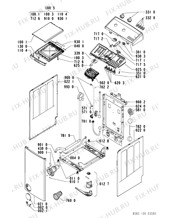 Схема №1 WATS 1000 с изображением Декоративная панель для стиралки Whirlpool 481245213989