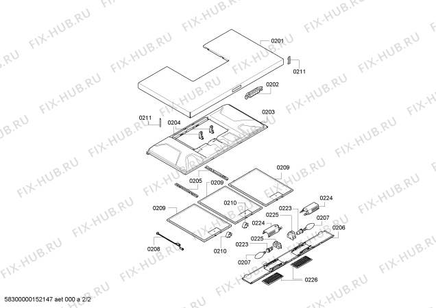 Взрыв-схема вытяжки Bosch DWB09W451 - Схема узла 02