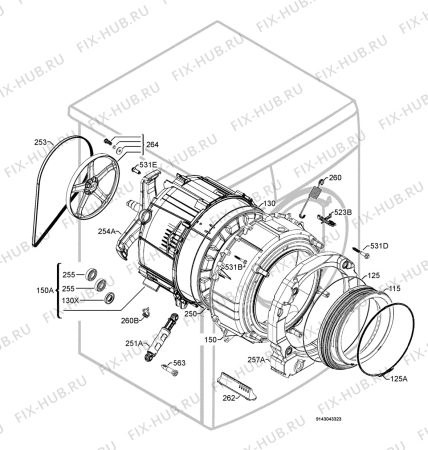Взрыв-схема стиральной машины Privileg 00115119_21093 - Схема узла Functional parts 267