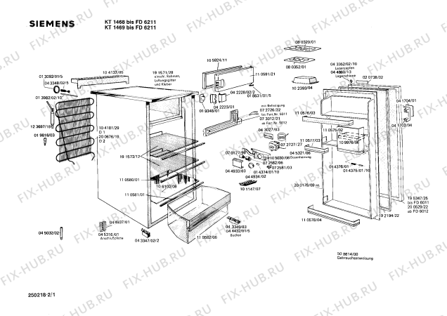 Схема №2 KT1469 с изображением Дверь морозильной камеры для холодильника Siemens 00110591