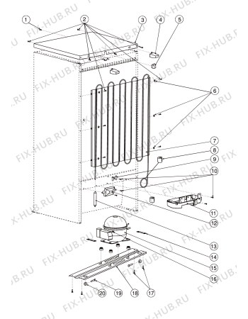 Взрыв-схема холодильника Indesit 131Q (F025560) - Схема узла