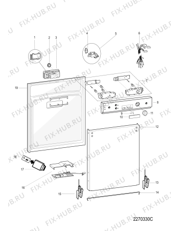 Взрыв-схема посудомоечной машины Hotpoint-Ariston LFSA2174AWHR (F081532) - Схема узла