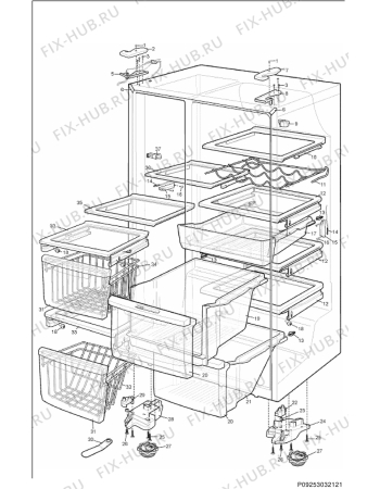 Взрыв-схема холодильника Electrolux ENL60700X - Схема узла Section 8