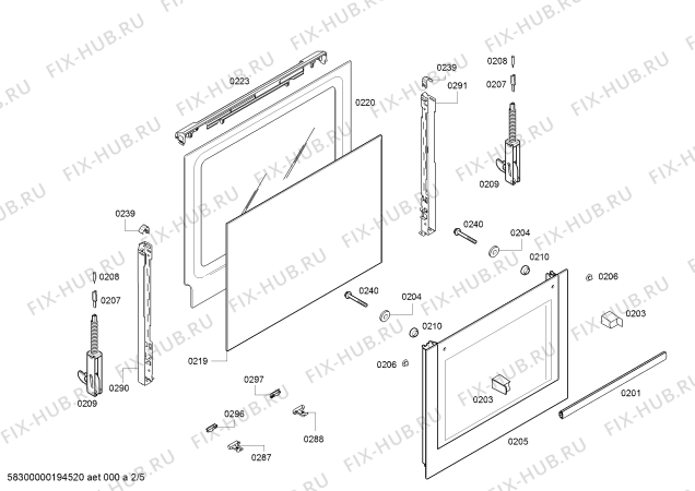 Взрыв-схема плиты (духовки) Bosch HBG23B150R H.BO.NP.L2D.IN.GLASS.B1c.X.E0_C/// - Схема узла 02