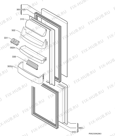 Взрыв-схема холодильника Electrolux ERB36300W - Схема узла Door 003