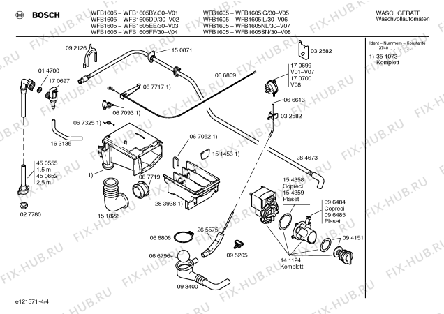 Схема №4 WFB1605DD с изображением Инструкция по эксплуатации для стиральной машины Bosch 00520664