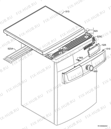 Взрыв-схема стиральной машины Electrolux EWF168544W - Схема узла Command panel 037