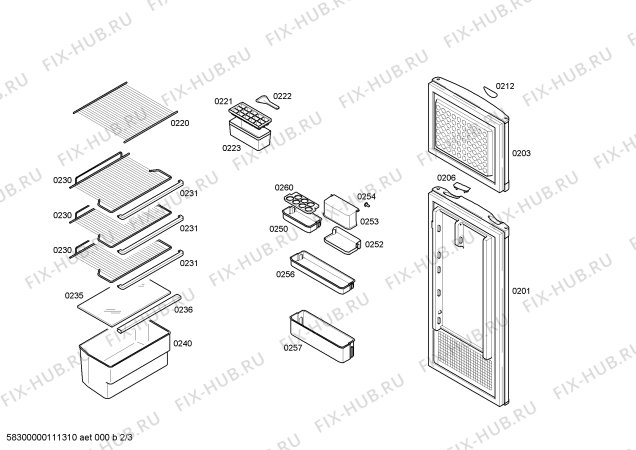 Схема №3 3FS2410A с изображением Поднос для холодильника Bosch 00497747