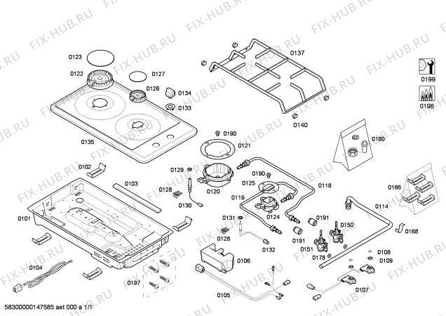 Схема №1 3EMX3091B ENC.3EMX3091B 1W BA30F с изображением Ручка конфорки для электропечи Bosch 00619754