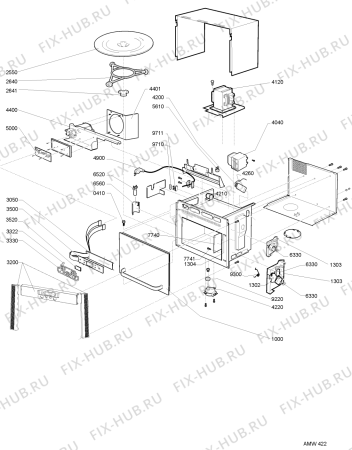 Схема №1 AMW 422 IX с изображением Сенсорная панель для микроволновой печи Whirlpool 481010410263