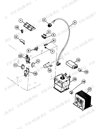 Взрыв-схема микроволновой печи Electrolux NF4080 - Схема узла Microwave equipment