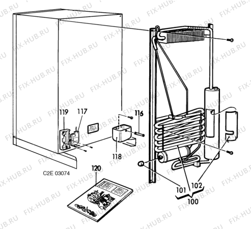 Взрыв-схема холодильника Electrolux S150GE - Схема узла C20 Cold, User manual E