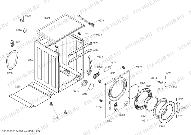 Схема №5 CWF10E160W Constructa с изображением Панель управления для стиралки Bosch 11006080