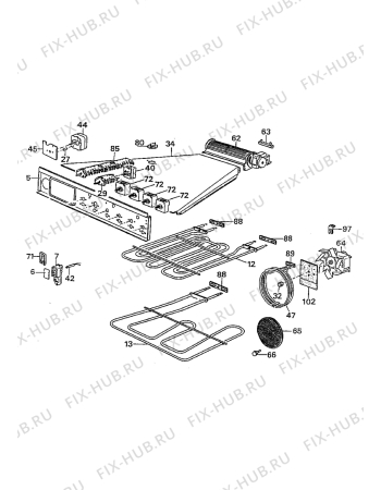 Взрыв-схема плиты (духовки) Electrolux CO1145B2 - Схема узла Electrical equipment