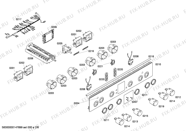 Взрыв-схема плиты (духовки) Bosch HCE744250V - Схема узла 02