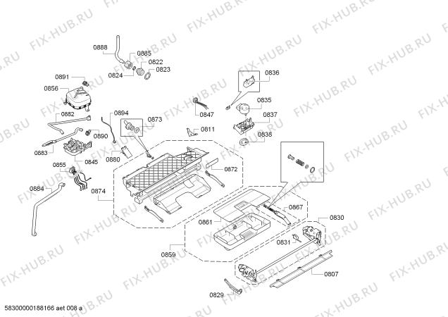 Взрыв-схема плиты (духовки) Bosch HNG6764B6 - Схема узла 08