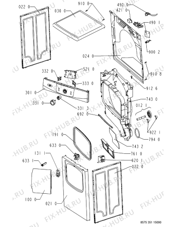 Схема №2 AWZ3519WP (F090191) с изображением Модуль (плата) для стиральной машины Indesit C00318263