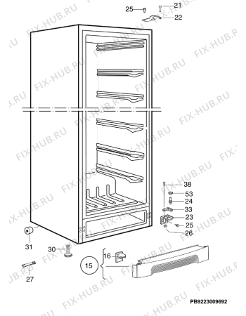 Взрыв-схема холодильника Electrolux EUF29405X - Схема узла C10 Cabinet