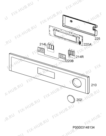 Взрыв-схема плиты (духовки) Electrolux EMB8783ANX - Схема узла Command panel 037