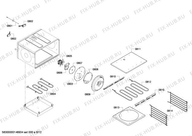 Схема №10 PRD484EEG с изображением Коллектор для плиты (духовки) Bosch 00144572