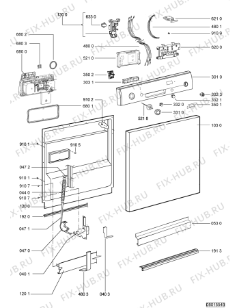 Схема №2 ADP 4779 с изображением Панель для посудомойки Whirlpool 480140101746