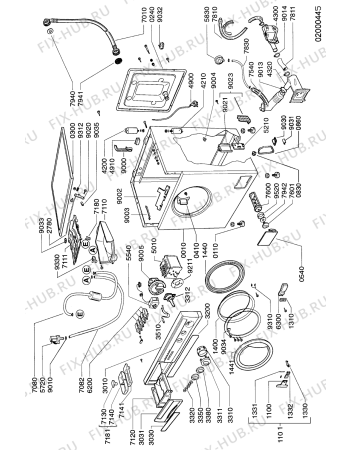 Схема №2 AWG 154 с изображением Обшивка для стиральной машины Whirlpool 481245219858