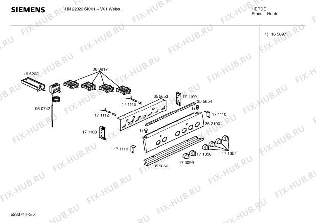 Схема №5 HN22326SK с изображением Инструкция по эксплуатации для духового шкафа Siemens 00528628