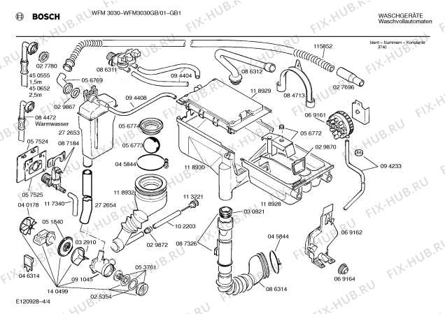 Взрыв-схема стиральной машины Bosch WFM3030GB WFM3030 - Схема узла 04