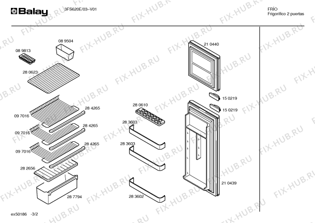 Схема №2 3FS621E с изображением Панель управления для холодильной камеры Bosch 00290580