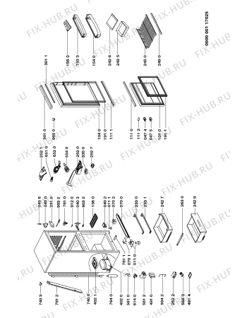 Схема №1 ART 806/H/AL с изображением Корпусная деталь для холодильника Whirlpool 481945299744