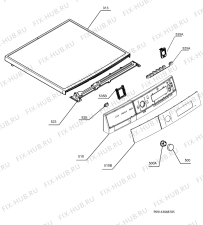 Схема №4 L85470SL с изображением Блок управления для стиралки Aeg 973914532201006