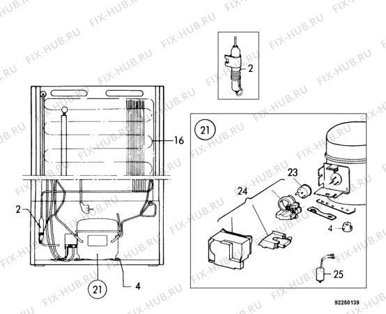 Взрыв-схема холодильника Arthurmartinelux AU2703C - Схема узла Cooling system 017