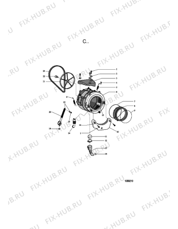 Схема №4 WT 1475 E с изображением Рукоятка для стиралки Whirlpool 482000089370