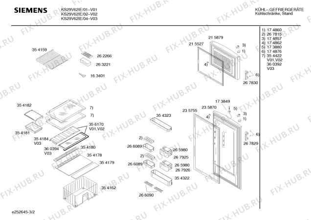 Схема №3 KS29V62IE с изображением Панель управления для холодильника Siemens 00357715