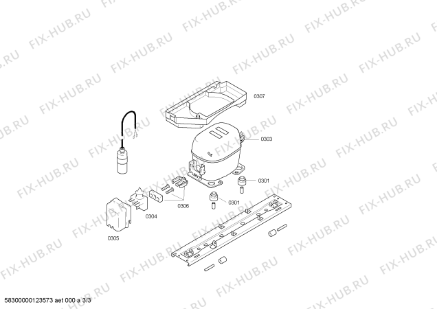 Взрыв-схема холодильника Bosch KSK38N40 - Схема узла 03