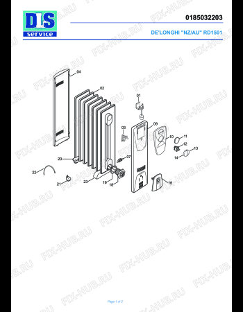 Схема №1 R030715 с изображением Стойка для обогревателя (вентилятора) DELONGHI 7385013600