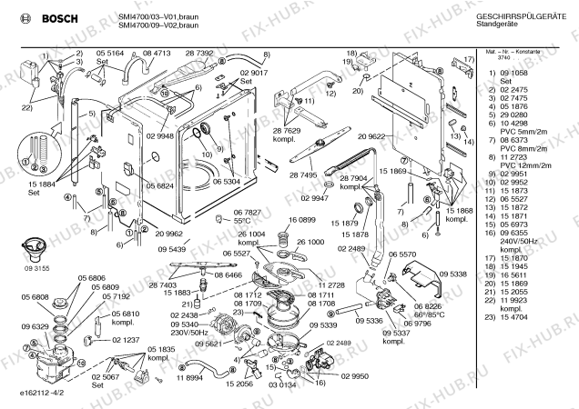 Схема №2 SMI4700 с изображением Панель для посудомоечной машины Bosch 00290431