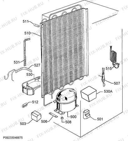 Взрыв-схема холодильника Zanussi ZRA40113WV - Схема узла Cooling system 017