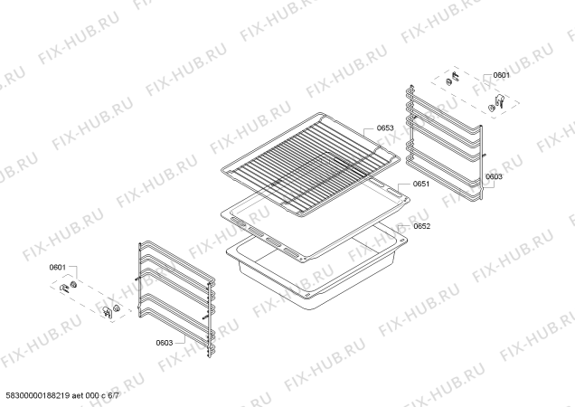 Взрыв-схема плиты (духовки) Bosch HCA743350G - Схема узла 06