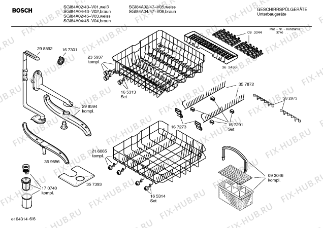 Схема №5 SGU84A15 Exclusiv с изображением Краткая инструкция для посудомойки Bosch 00587078