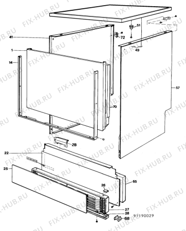 Взрыв-схема посудомоечной машины Electrolux ESF641-2 - Схема узла W10 Front  G