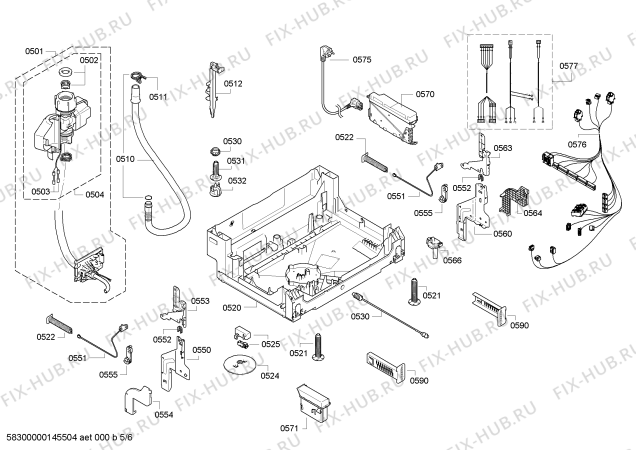 Взрыв-схема посудомоечной машины Bosch SMV63M30EU - Схема узла 05