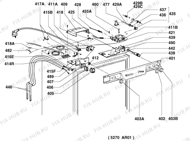 Взрыв-схема холодильника Electrolux RM5270L - Схема узла Armature/fitting