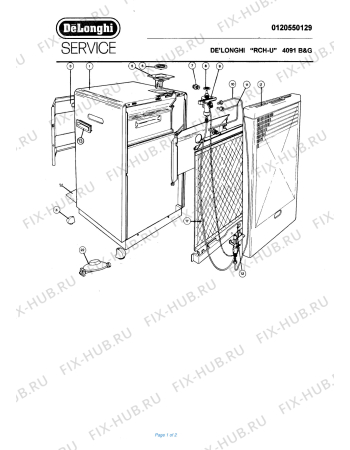 Схема №1 4091 с изображением Обшивка для ветродува DELONGHI 710230