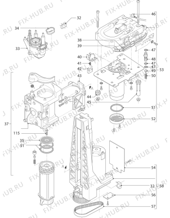 Взрыв-схема кофеварки (кофемашины) Husqvarna Electrolux QCA6021X - Схема узла Section 3