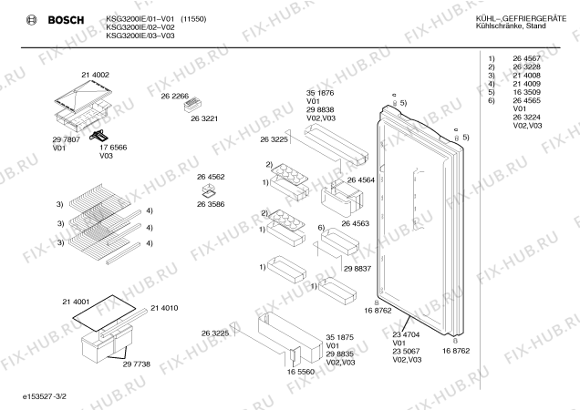 Схема №2 KSG3200IE с изображением Часть корпуса для холодильной камеры Bosch 00299697