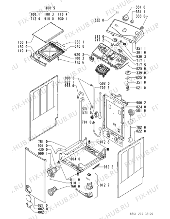 Схема №2 AWT 2062/1 с изображением Тумблер для стиральной машины Whirlpool 481228210272