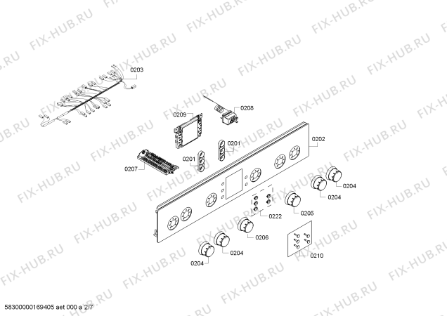 Взрыв-схема плиты (духовки) Bosch HGV745466N - Схема узла 02