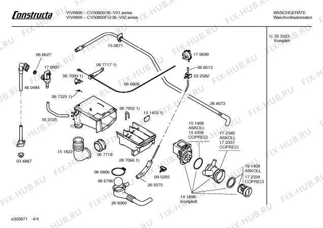 Схема №3 CV50800FG Constructa  VIVA 800 с изображением Кабель для стиралки Bosch 00354506